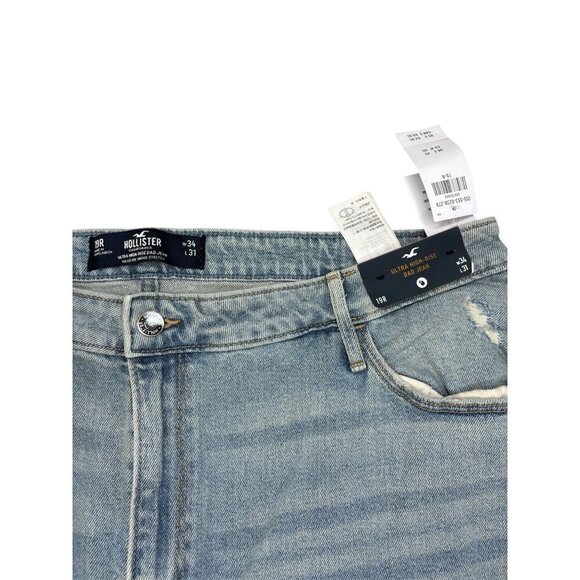 Hollister Womens 90s Ultra High Rise Dad Jeans Patchwork & Distressed Size 19R - Picture 4 of 4